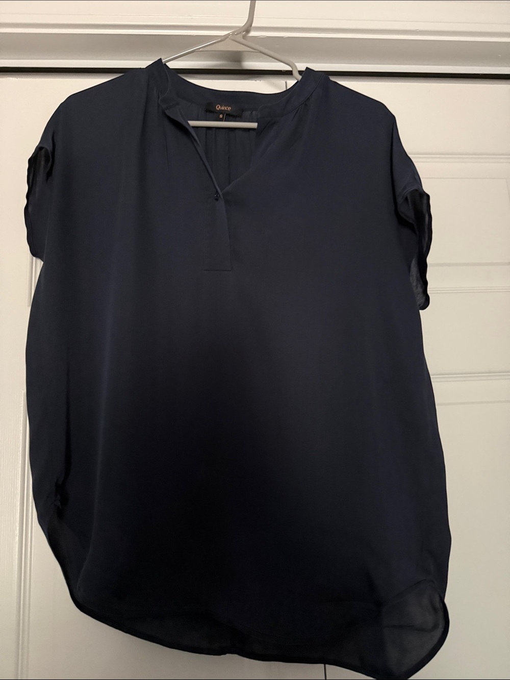 Quince Washable Stretch Silk Dolman Sleeve Blouse